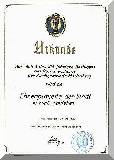 Zur Ehrenplakette gab es natrlich auch eine Urkunde